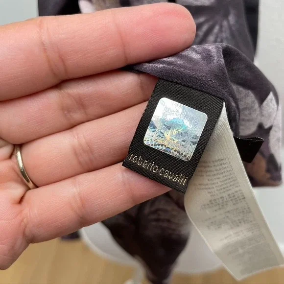 Roberto Cavalli Silk Chiffon Blouse Top Womens 44 Large Purple Floral Coquette